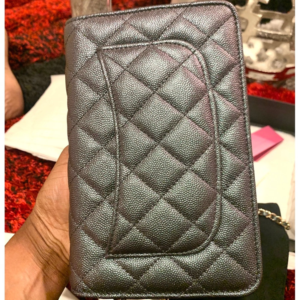 😍❤️🆕CHANEL WOC Wallet on chain Iridescent Large pearl Caviar Leather Bag - Picture 8 of 17
